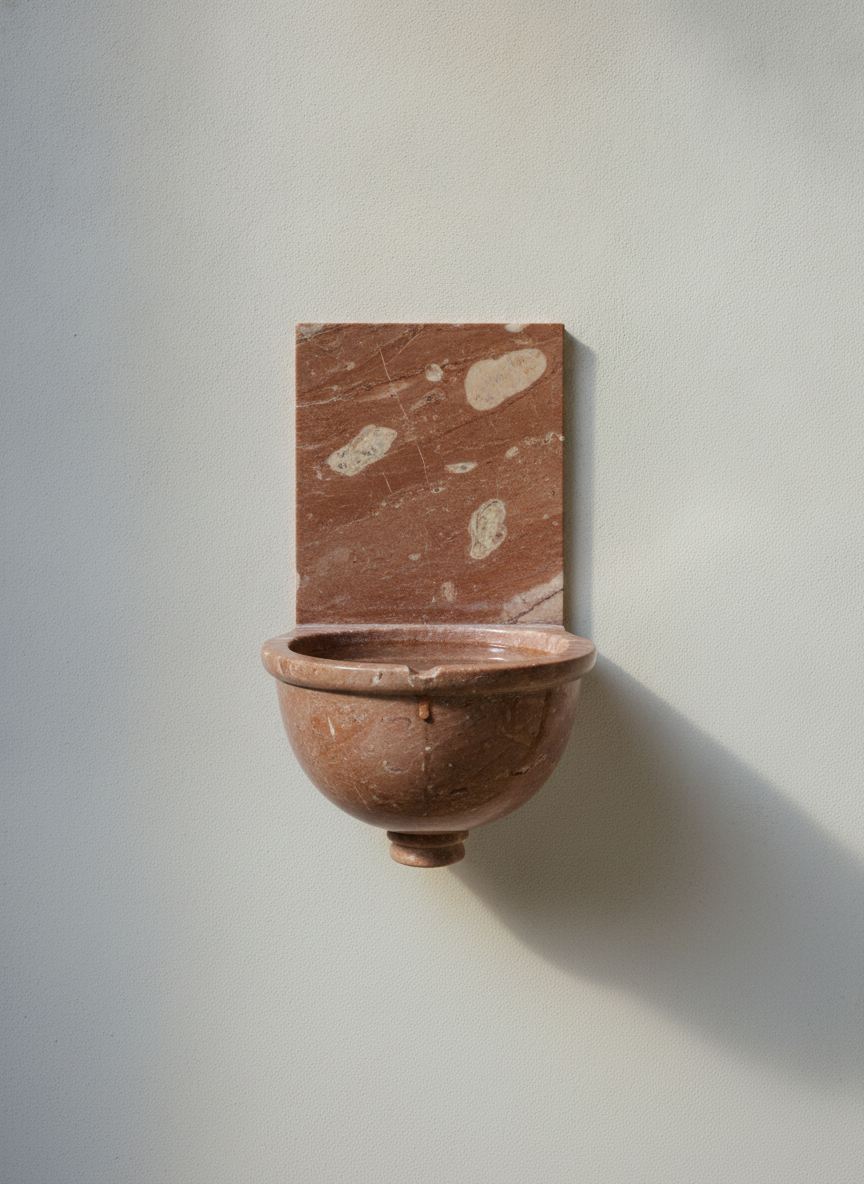 Acquasantiera Prima Goccia in marmo Rosso Verona