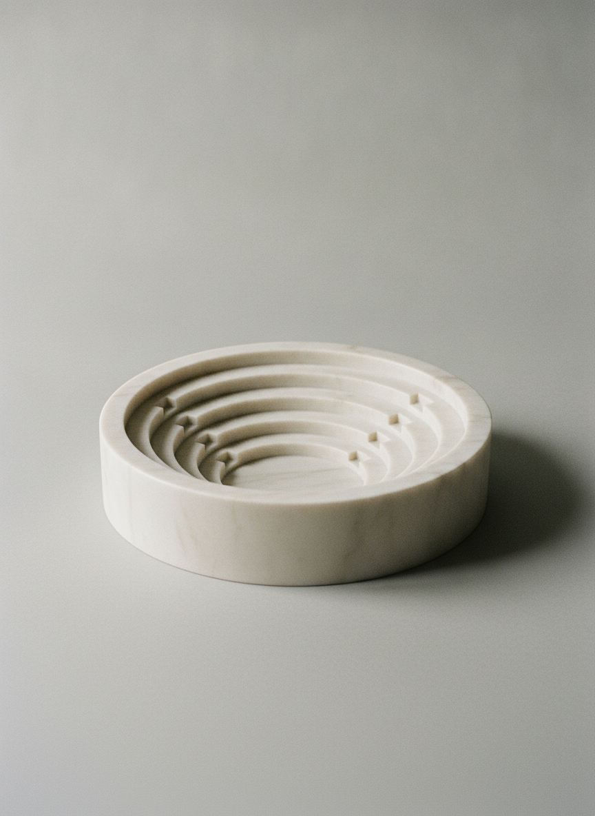 Centrotavola Anfiteatro in marmo bianco di Carrara