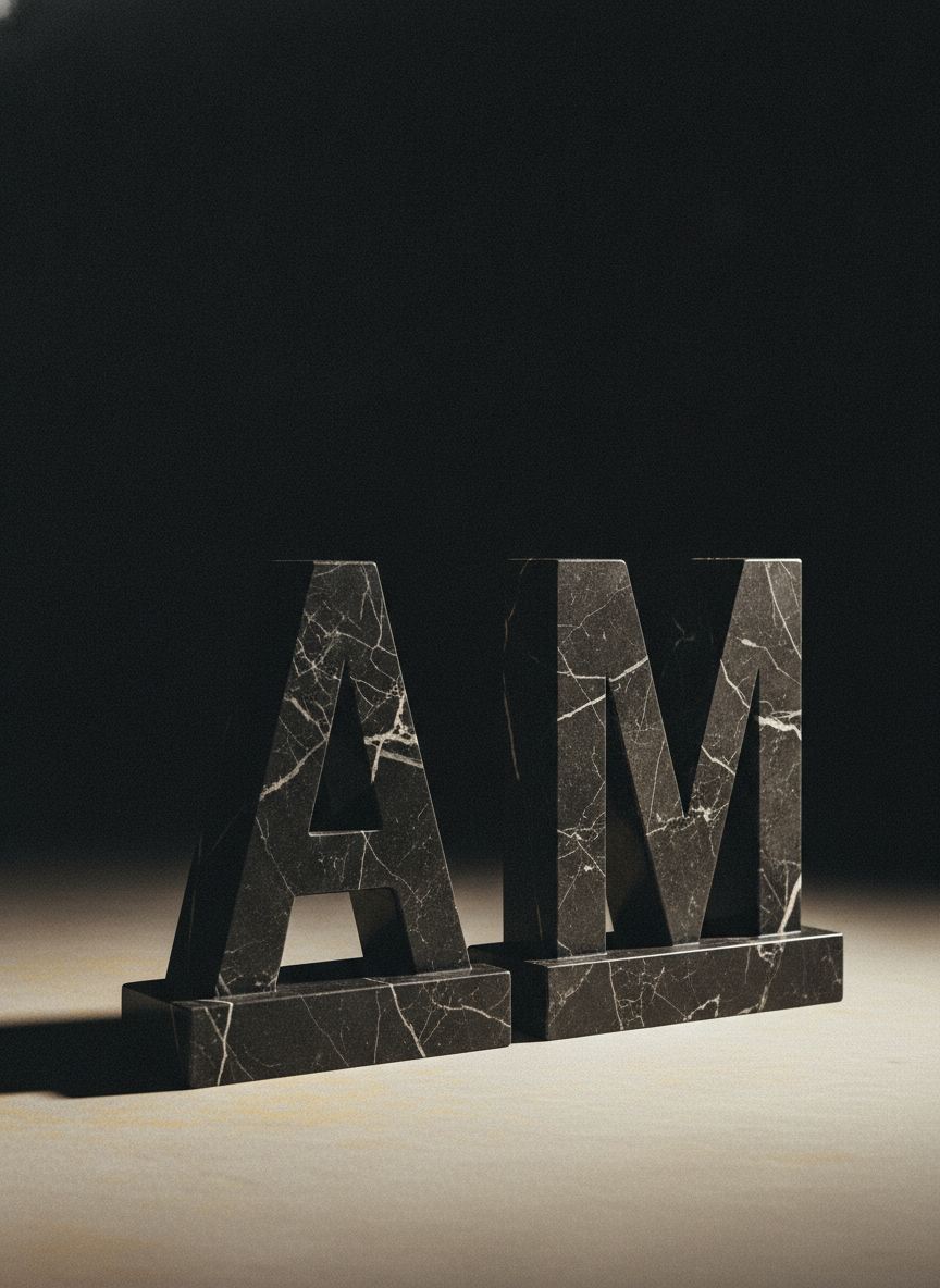 Coppia di Iniziali Legatura in marmo Nero Marquina