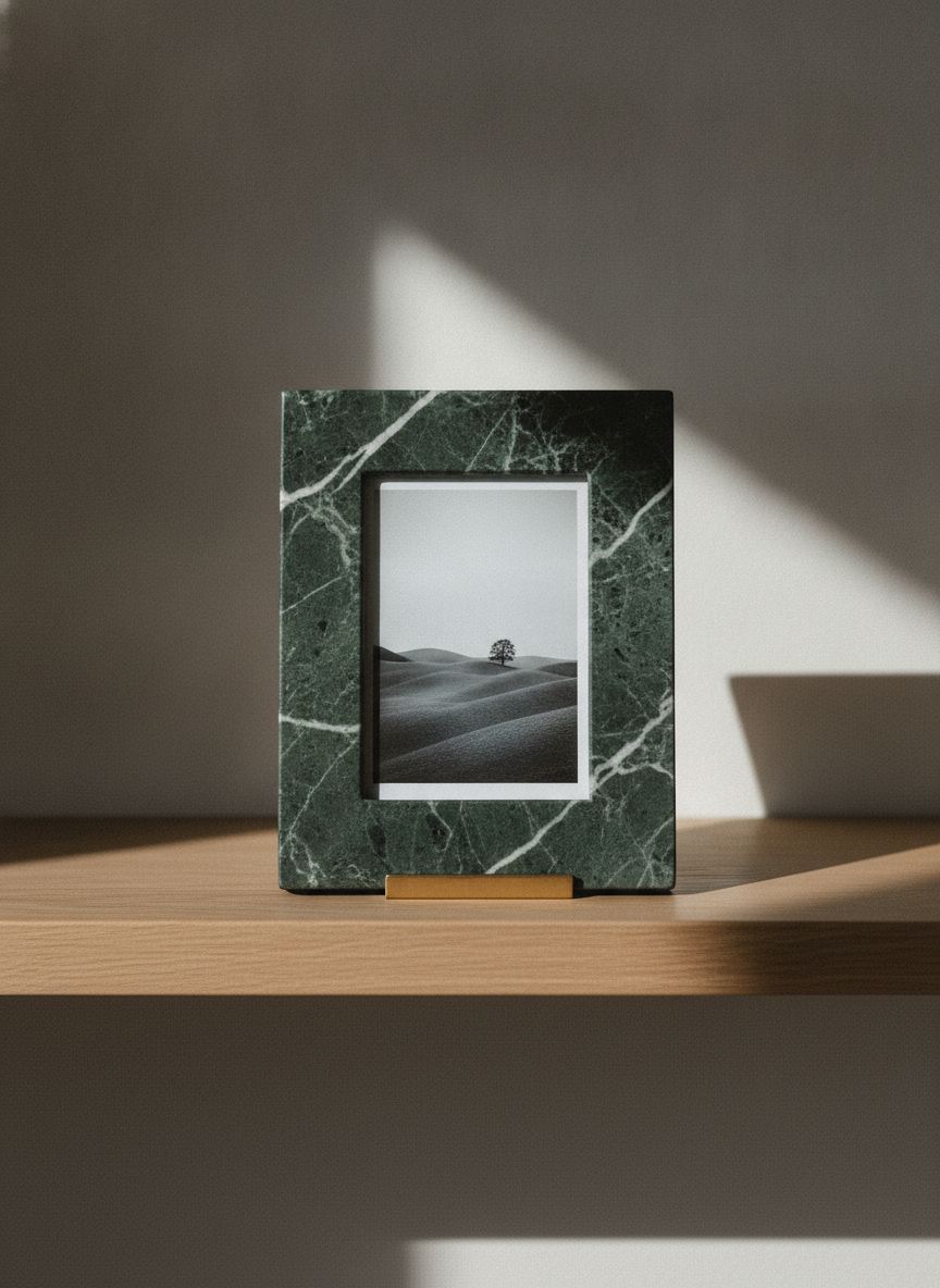 Cornice Custodia in marmo Verde Alpi