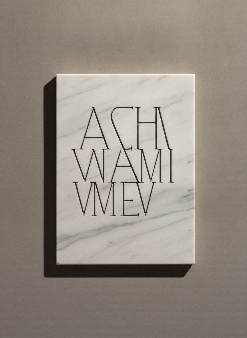 Lastra commemorativa Mano Ferma in marmo bianco di Carrara