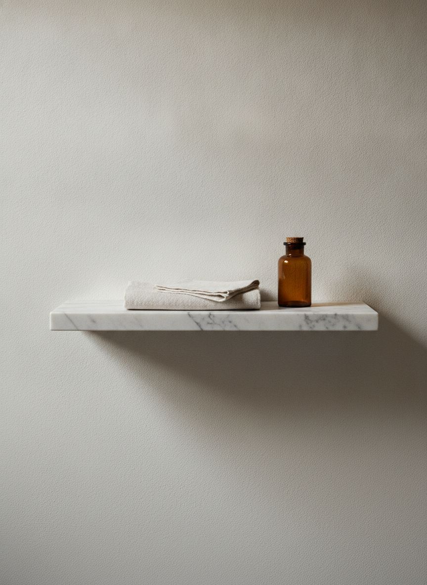 Mensola da bagno Cengia in marmo bianco di Carrara