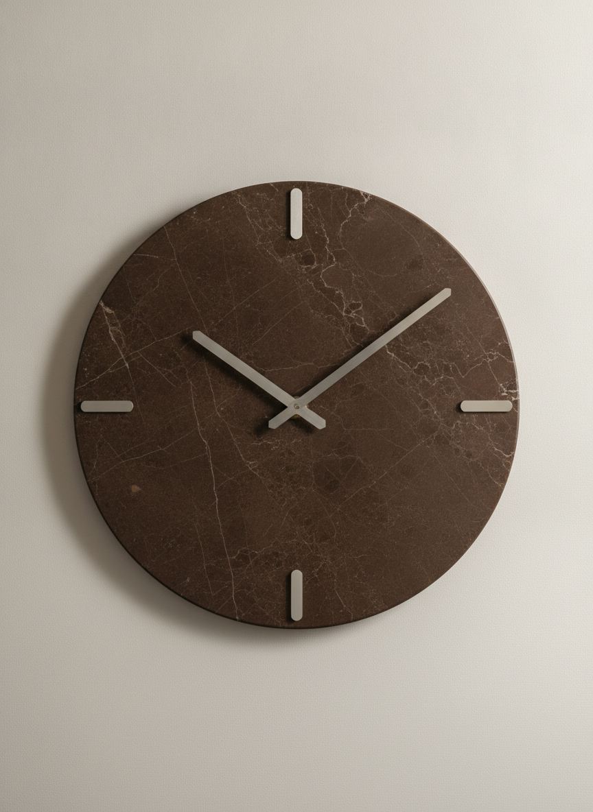 Orologio da parete Controra in marmo Emperador