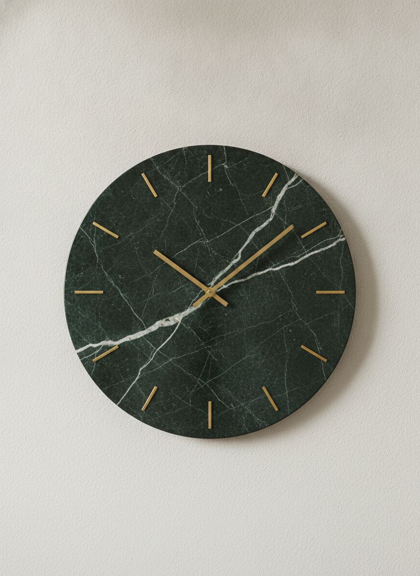 Orologio da parete Radura in marmo Verde Guatemala