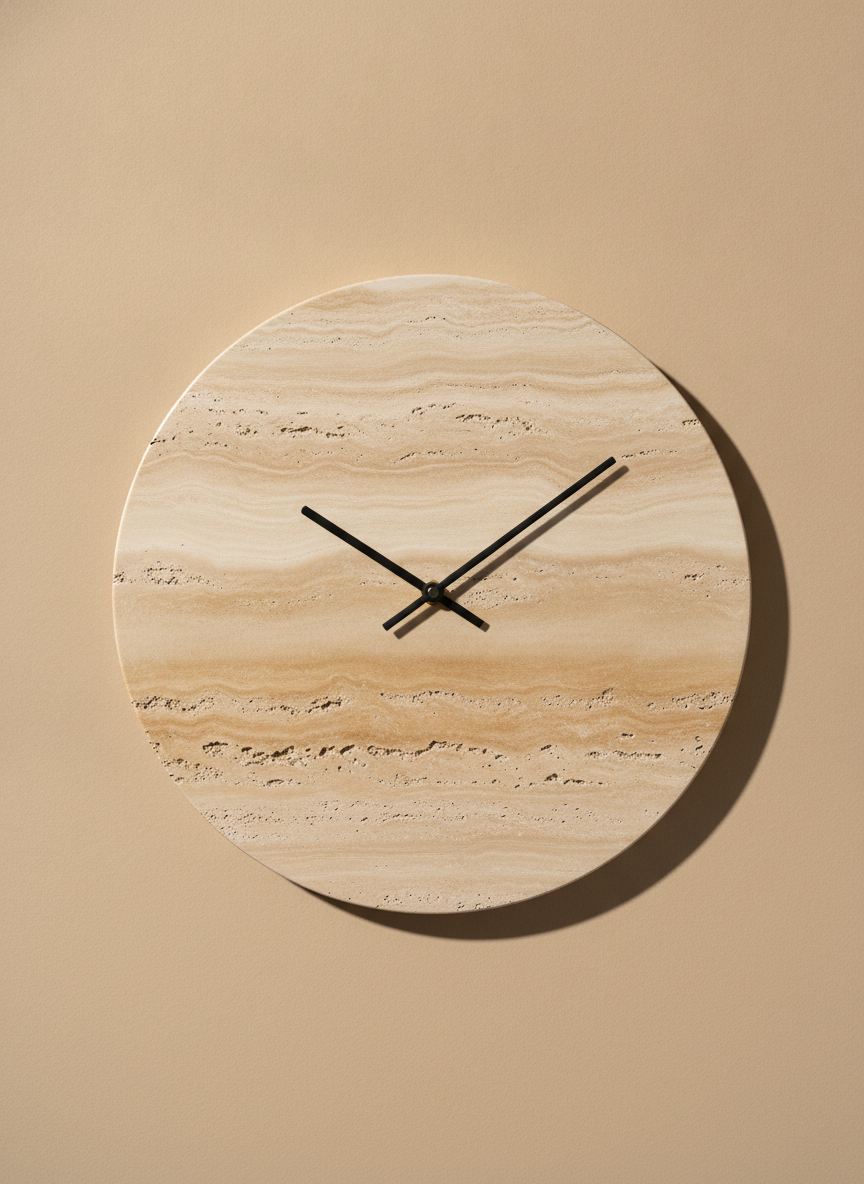 Orologio da parete Sorgente in travertino