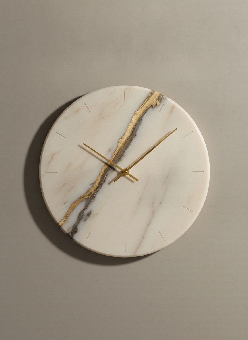 Orologio da parete Vena d'Oro in marmo Calacatta
