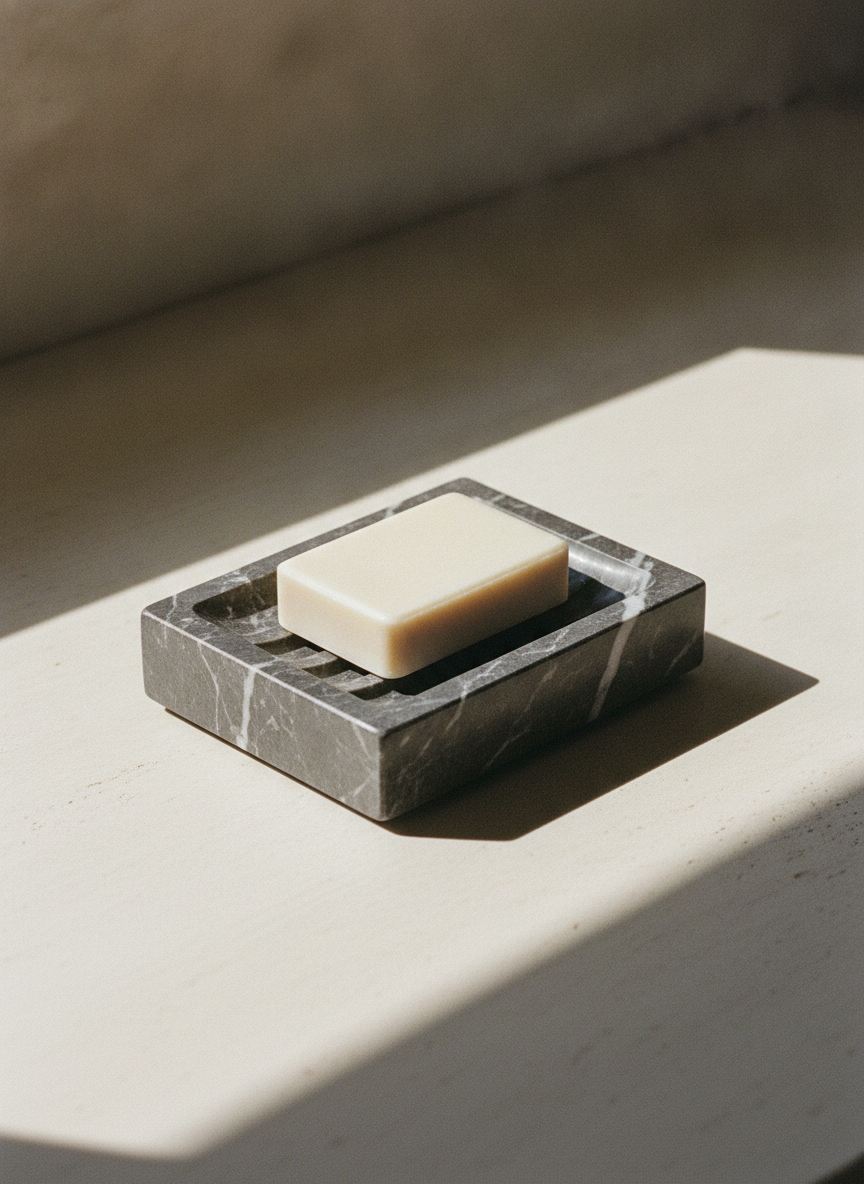 Portasapone Zattera in marmo Grigio Carnico