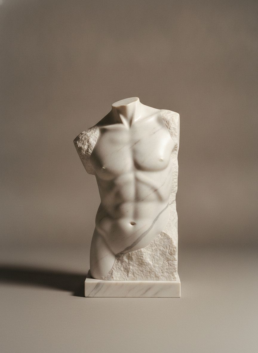 Scultura Respiro in marmo bianco di Carrara
