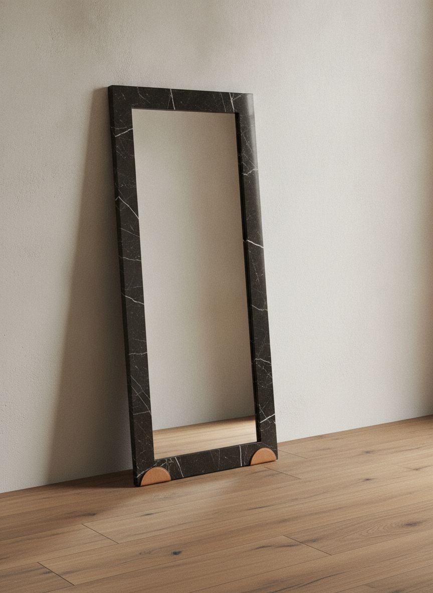 Specchio da terra Portale in marmo Nero Marquina