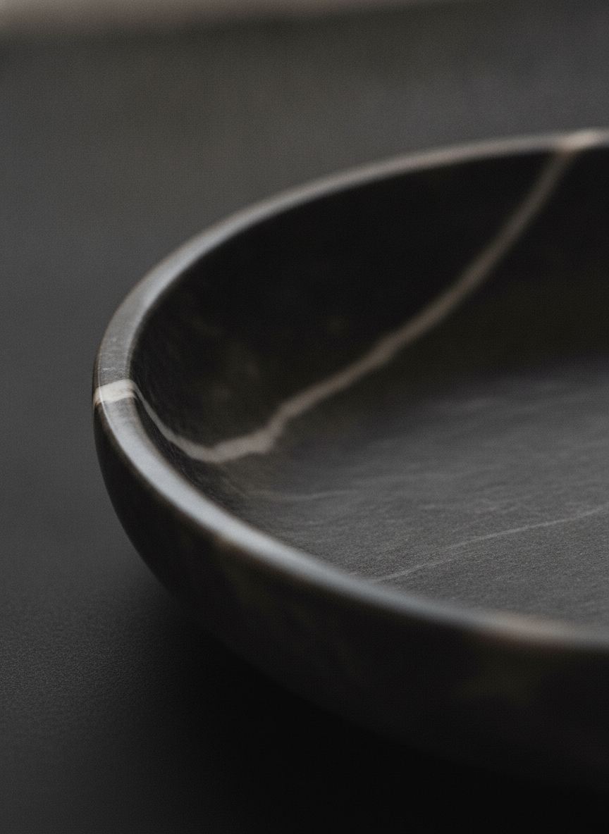 Svuotatasche Mezzanotte in marmo Nero Marquina, dettaglio