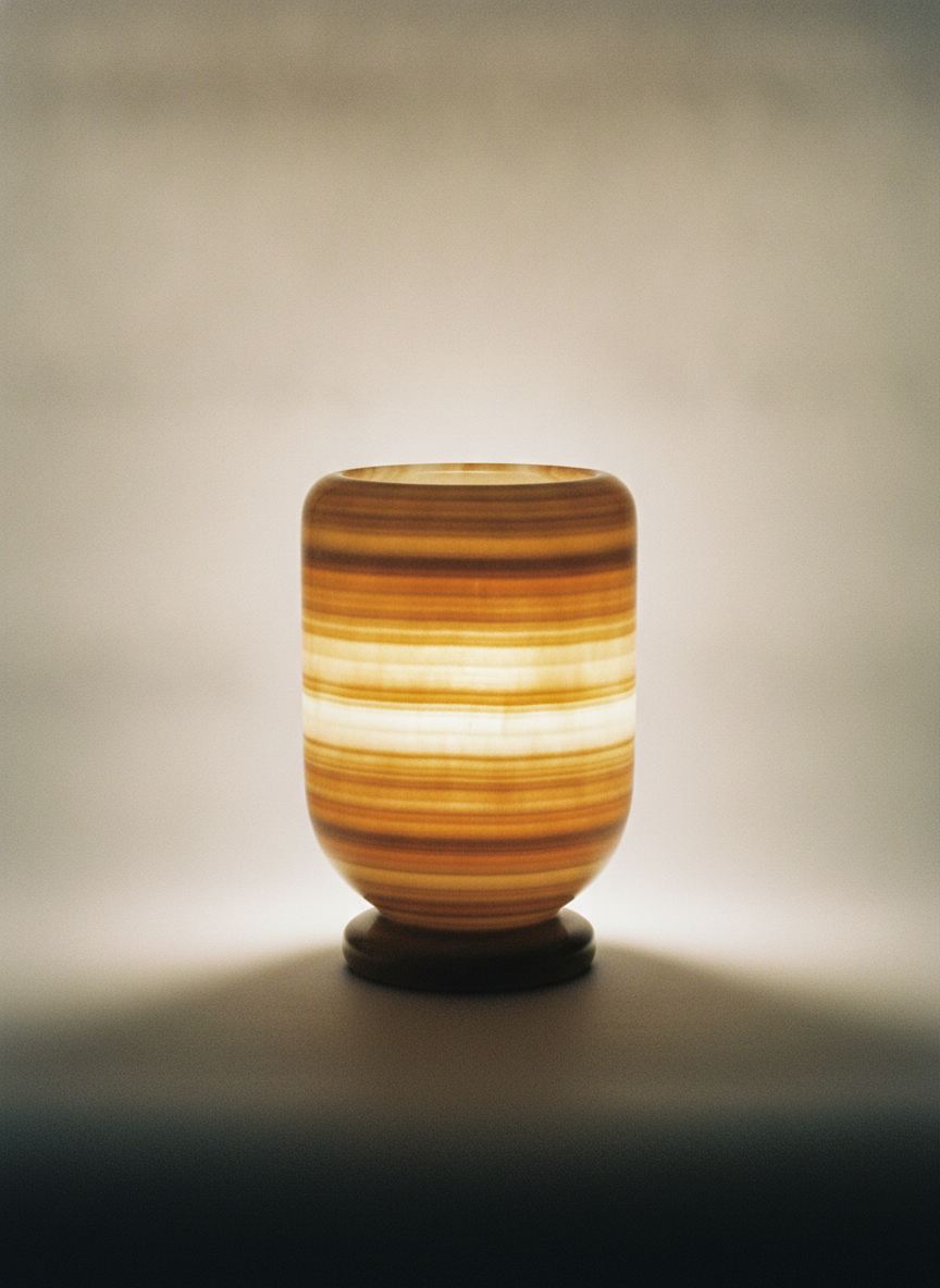 Vaso Lume in onice miele