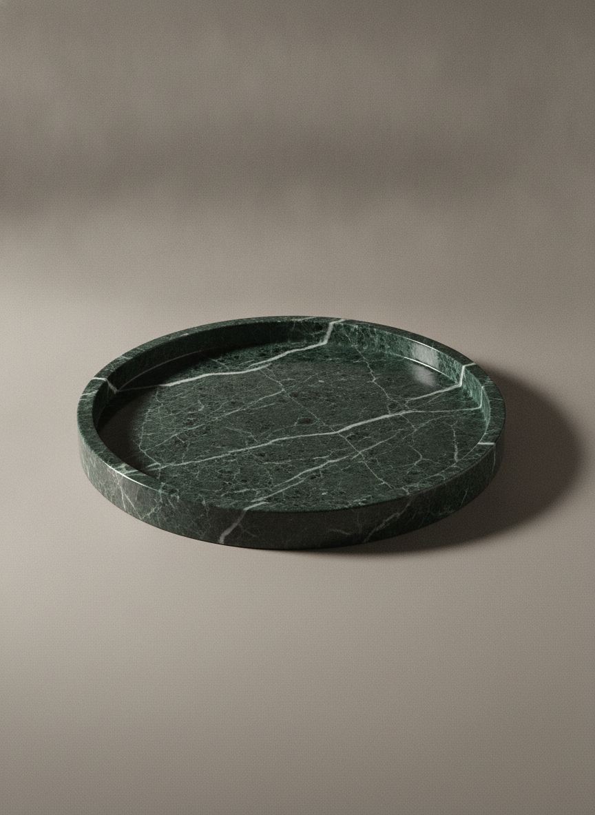 Vassoio Felce in marmo Verde Guatemala
